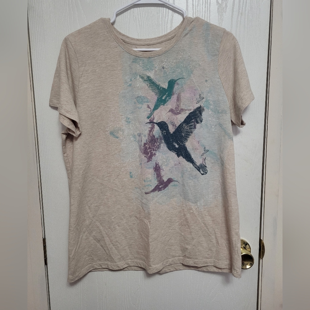 Graphic Tee with Bird Design